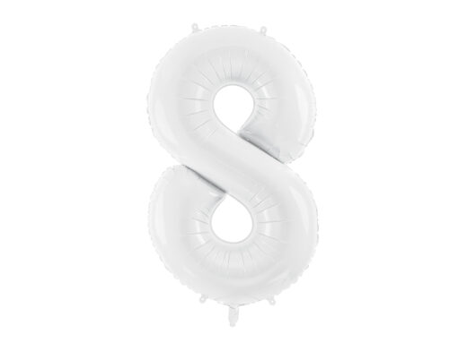 Ballon chiffre 8 blanc