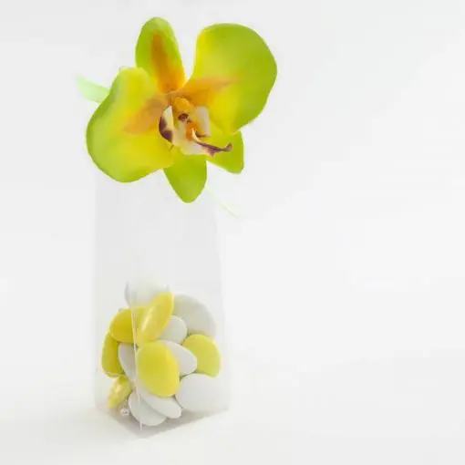 Dragées orchidées vert deco mariage