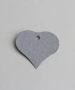 etiquette coeur gris nacré