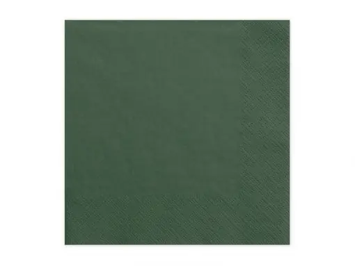 serviette en papier vert foncé