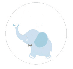 Sticker elephant bleu