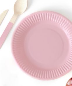 assiette rose clair