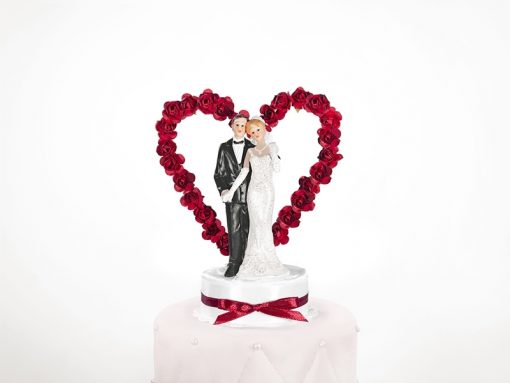 Figurine mariage-coeur rouge