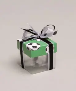 boite à dragées foot mini cube vert