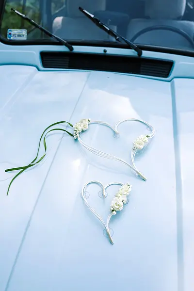 décoration voiture coeur ivoire ventouse