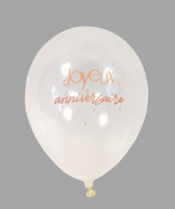 ballon transparent joyeux anniversaire rose gold