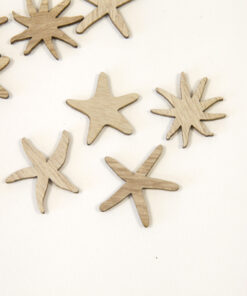 confettis de table en bois naturel forme étoile de mer