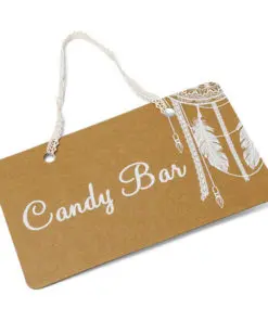 Mariage bohème pancarte kraft candy bar