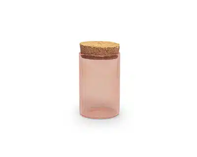 bocal en verre rose