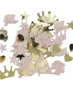 Confettis princesse rose, or et paillettes or 79697