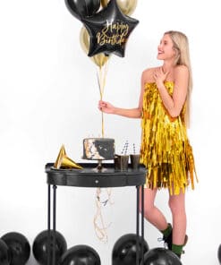 Ballon anniversaire etoile noir et or