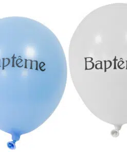 Ballon imprimé "Baptême" bleu ciel