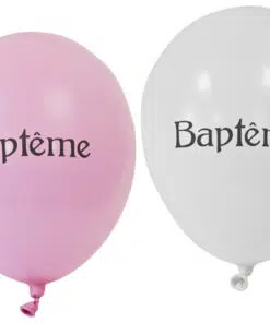 Ballon imprimé "Baptême" Rose