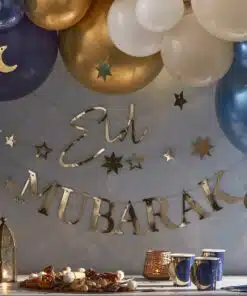 Deco guirlande Eid mubarak doré