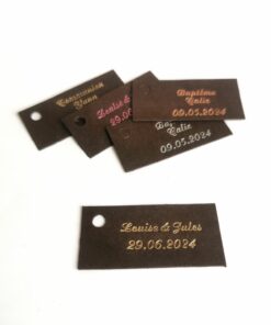 Etiquette dragees rectangle chocolat