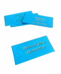 Etiquette dragees rectangle turquoise